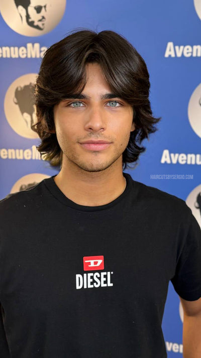 Long Hair Curtain Cut for Men by Sergio Slavnov
