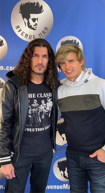 Frank Bello Visits Sergio Slavnov for Signature Hair Styling